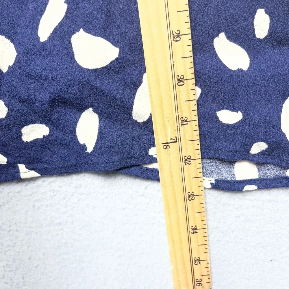 Reformation‎ Cammi Navy Cream Polka Dot Puff Sleeve Mini Dress Size 6